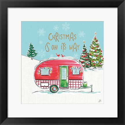 Framed Christmas in the Country V On Its Way Print
