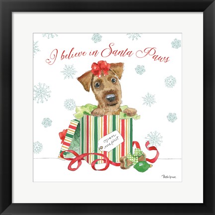 Framed Holiday Paws II Print