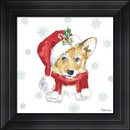 Framed Holiday Paws VIII Print