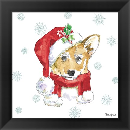 Framed Holiday Paws VIII Print