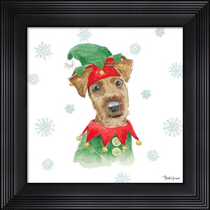 Framed Holiday Paws VII Print