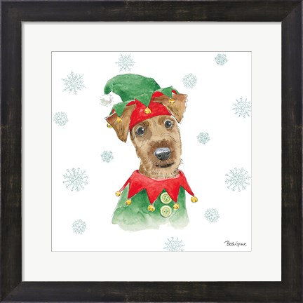 Framed Holiday Paws VII Print