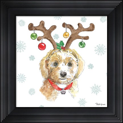 Framed Holiday Paws VI Print