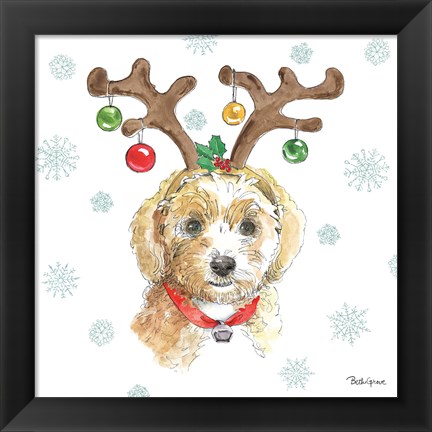 Framed Holiday Paws VI Print