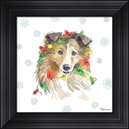 Framed Holiday Paws IX Print