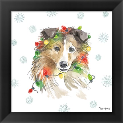 Framed Holiday Paws IX Print