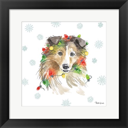 Framed Holiday Paws IX Print