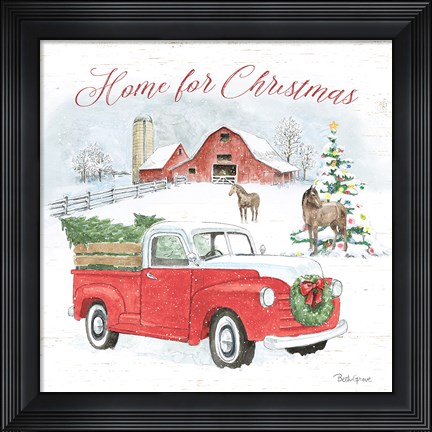 Framed Farmhouse Holidays VII Print