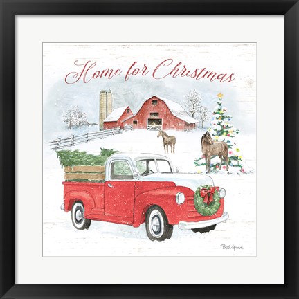 Framed Farmhouse Holidays VII Print