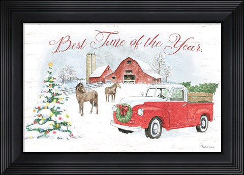 Framed Farmhouse Holidays V Print