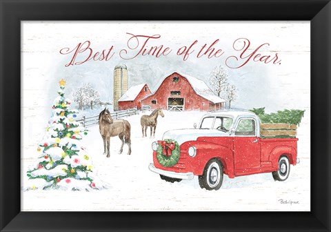 Framed Farmhouse Holidays V Print