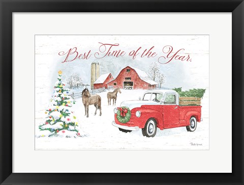 Framed Farmhouse Holidays V Print