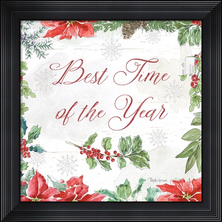 Framed Farmhouse Holidays III Print