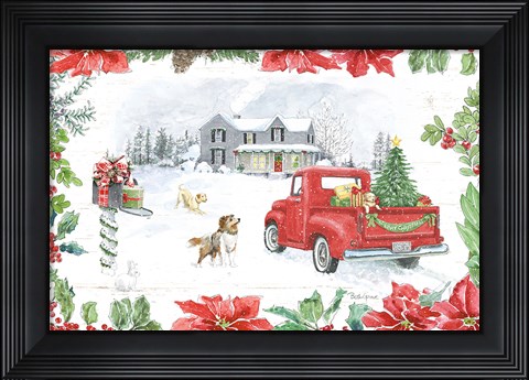Framed Farmhouse Holidays II Print