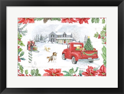 Framed Farmhouse Holidays II Print