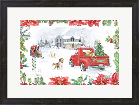 Framed Farmhouse Holidays II Print