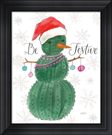 Framed Very Cactus Christmas I Be Festive Print