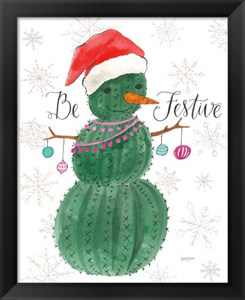 Framed Very Cactus Christmas I Be Festive Print