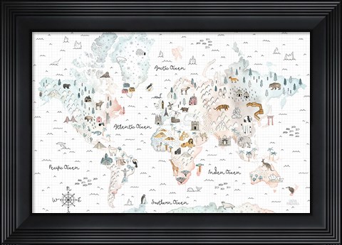 Framed World Traveler I Print