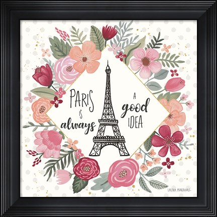 Framed Paris is Blooming IV Print