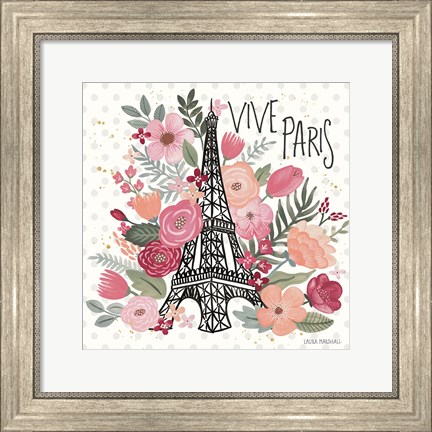 Framed Paris is Blooming III Print