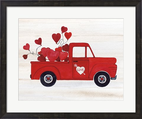 Framed Rustic Valentine Truck Print