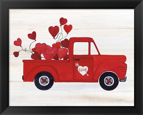 Framed Rustic Valentine Truck Print