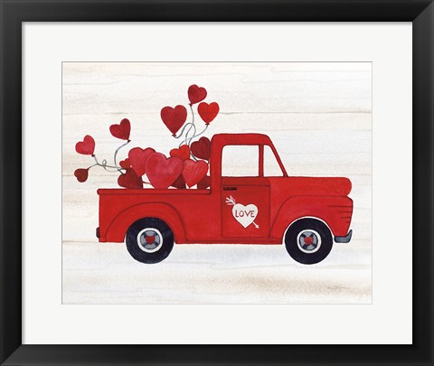 Framed Rustic Valentine Truck Print