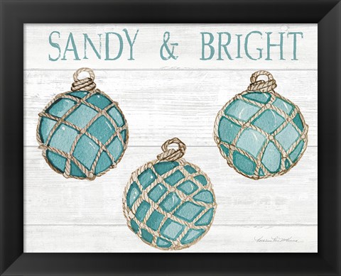 Framed Coastal Holiday Ornament VIII Sandy and Bright Print