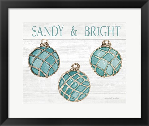 Framed Coastal Holiday Ornament VIII Sandy and Bright Print
