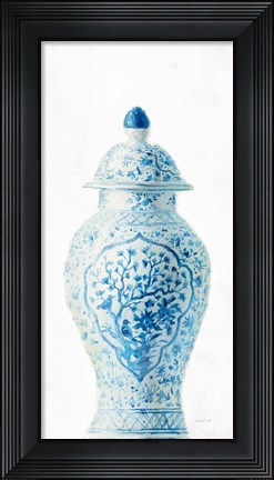 Framed Ginger Jar I on White Crop Print