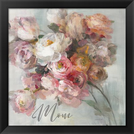 Framed Blush Bouquet Mom Print