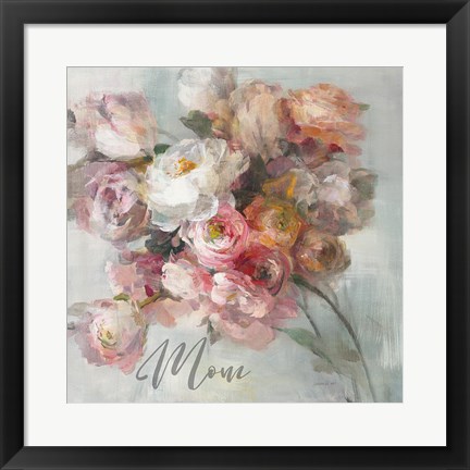 Framed Blush Bouquet Mom Print