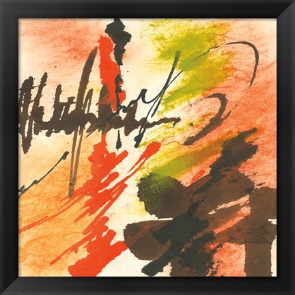 Framed Graffiti Orange II Print