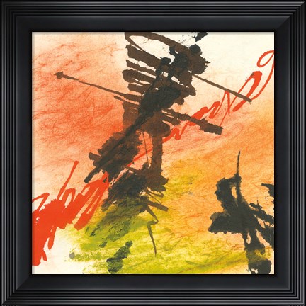 Framed Graffiti Orange I Print
