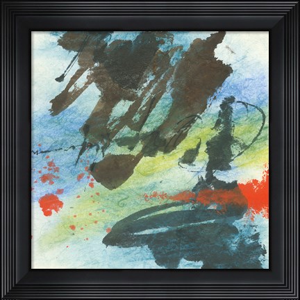 Framed Graffiti Blue II Print