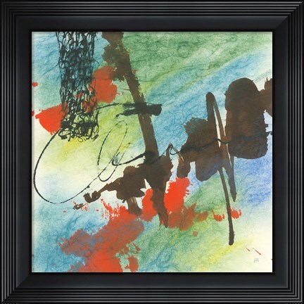Framed Graffiti Blue I Print