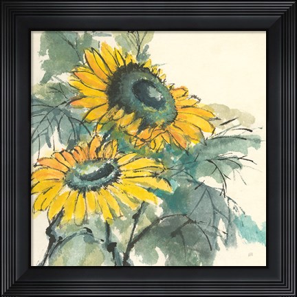 Framed Sunflower I Print