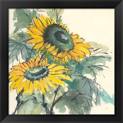 Framed Sunflower I Print