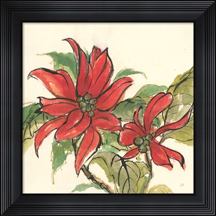 Framed Poinsettia II Print