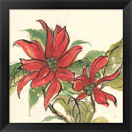 Framed Poinsettia II Print