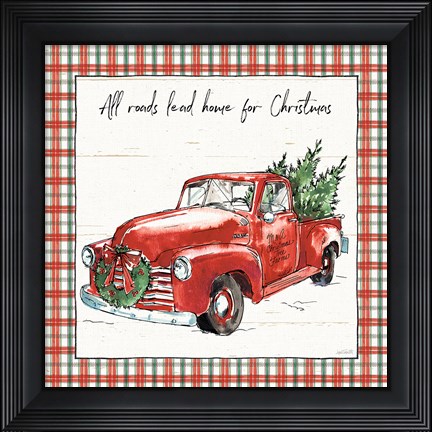 Framed Holiday on the Farm VI Plaid Print