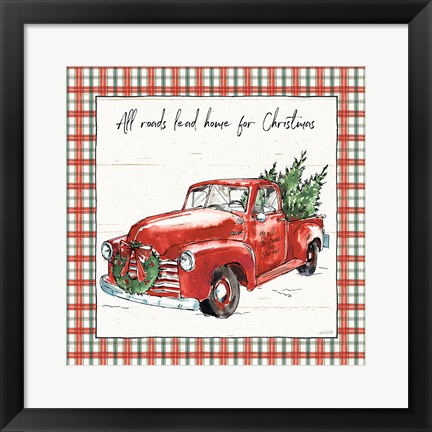 Framed Holiday on the Farm VI Plaid Print