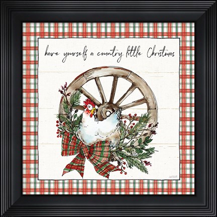 Framed Holiday on the Farm V Plaid Print