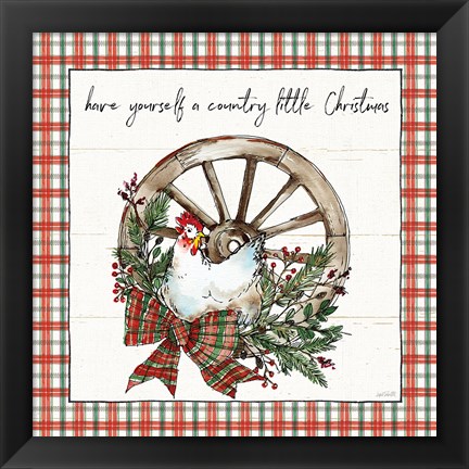 Framed Holiday on the Farm V Plaid Print