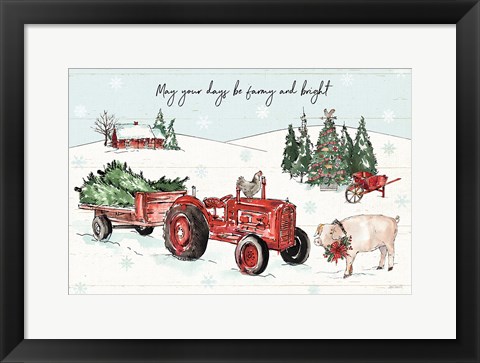 Framed Holiday on the Farm I Farmy and Bright Print