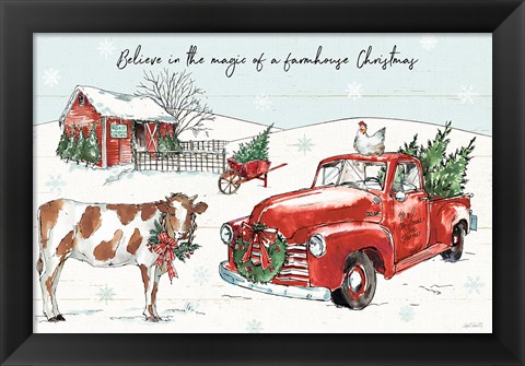 Framed Holiday on the Farm II Believe Print