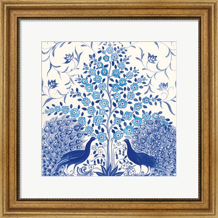 Framed Peacock Garden VIII Print