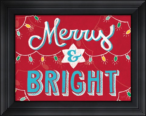 Framed Merry and Bright v2 Print