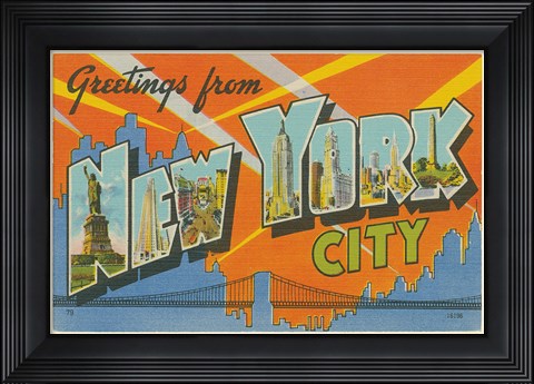 Framed Greetings from New York Print